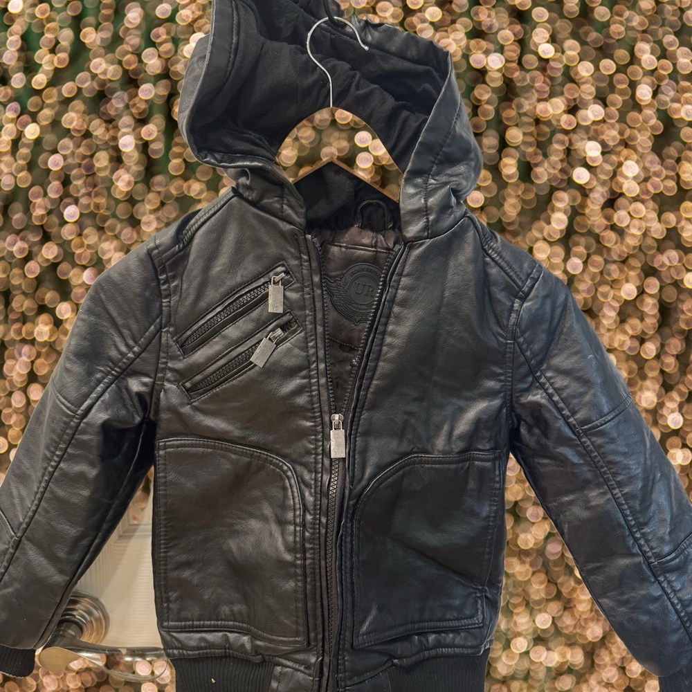 Kids Black leather Jacket